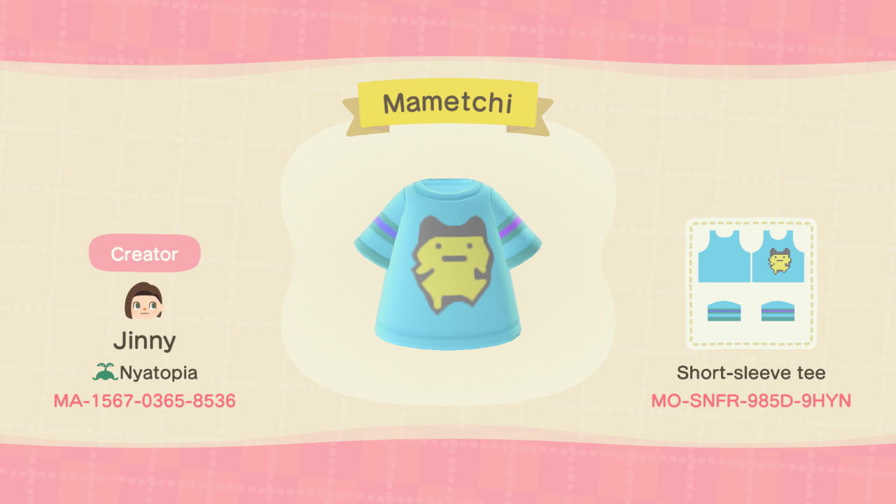 Animal Crossing Design Code: MO-SNFR-985D-9HYN Mametchi