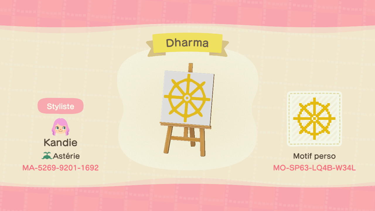 Animal Crossing Design Code: MO-SP63-LQ4B-W34L Dharma