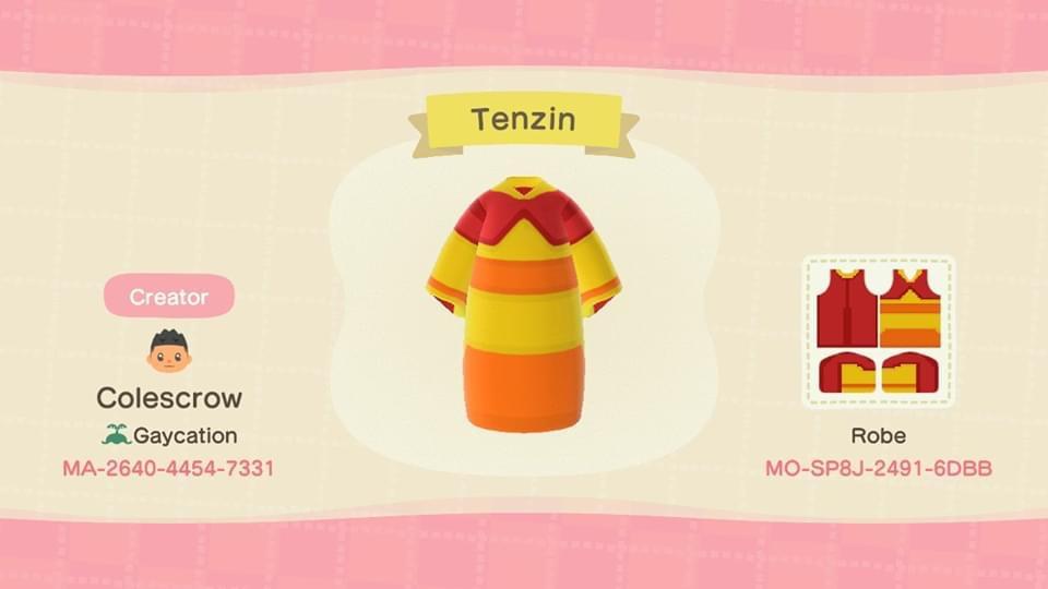 Animal Crossing Design Code: MO-SP8J-2491-6DBB Tenzin