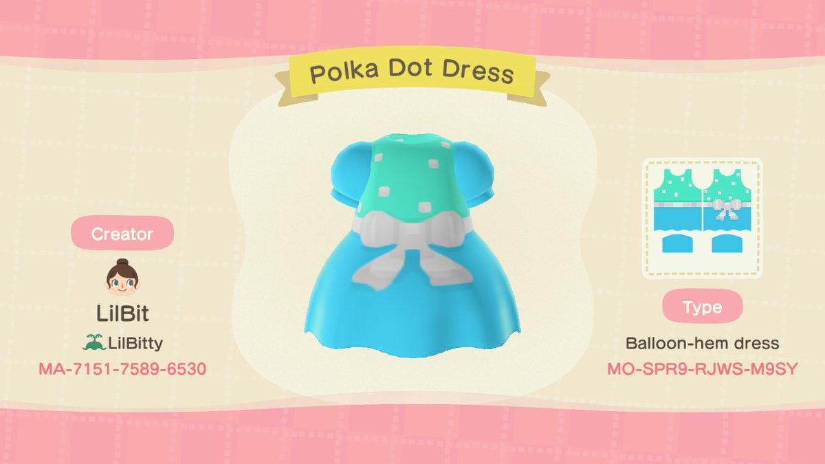 Animal Crossing Design Code: MO-SPR9-RJWS-M9SY Polka Dot Dress