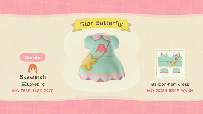 Animal Crossing Design Code: MO-SQ29-9R6P-WVXH Star Butterfly