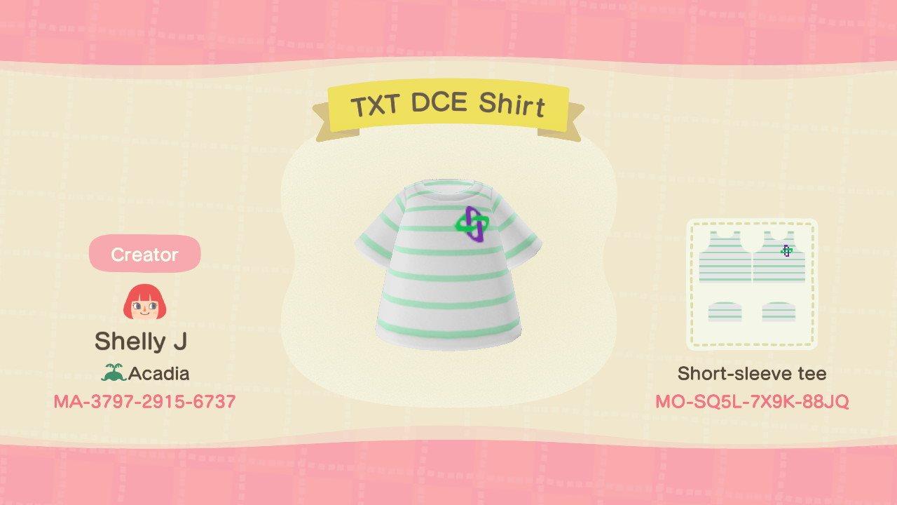 Animal Crossing Design Code: MO-SQ5L-7X9K-88JQ TXT DCE Shirt