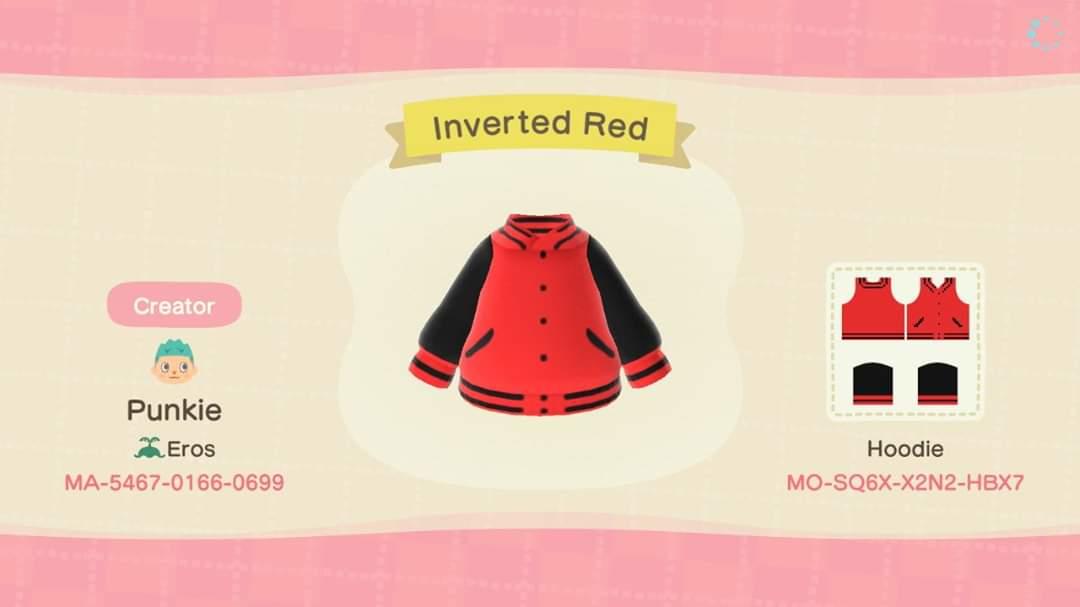 Animal Crossing Design Code: MO-SQ6X-X2N2-HBX7 Inverted Red