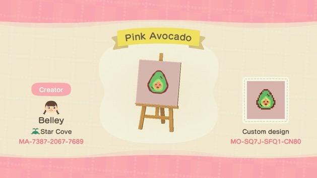 Animal Crossing Design Code: MO-SQ7J-SFQ1-CN80 Pink Avocado