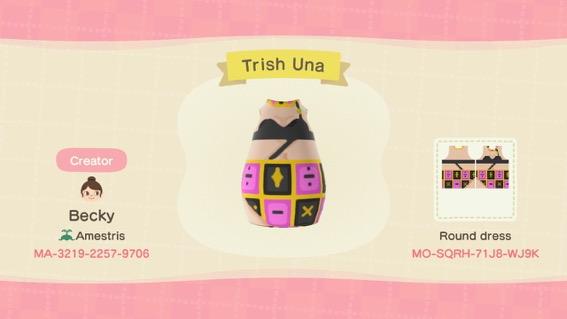 Animal Crossing Design Code: MO-SQRH-71J8-WJ9K Jjba Trish Una