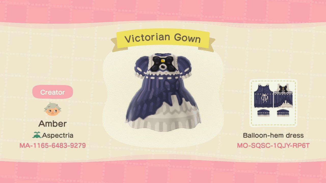 Animal Crossing Design Code: MO-SQSC-1QJY-RP6T Victorian Gown