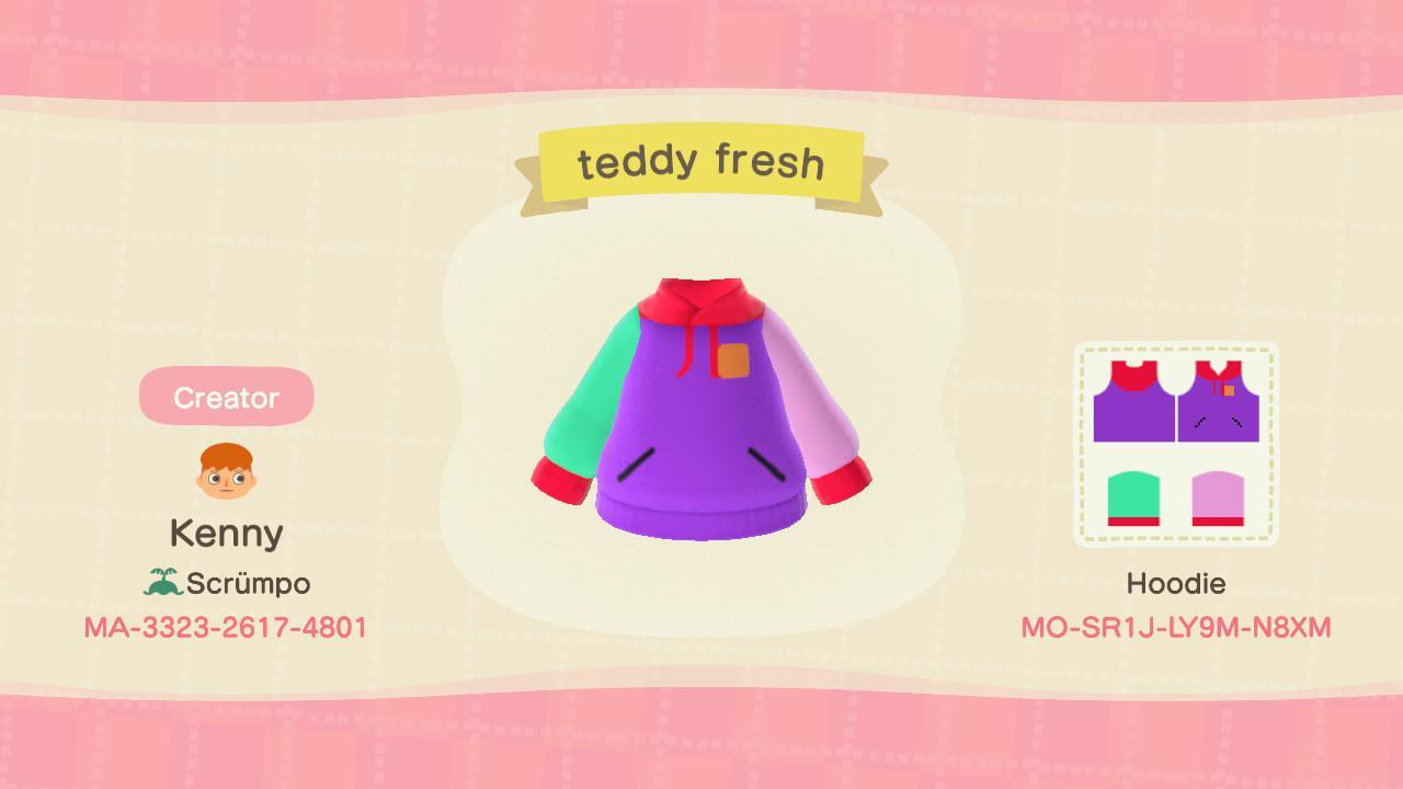 Animal Crossing Design Code: MO-SR1J-LY9M-N8XM Teddy Fresh (red)