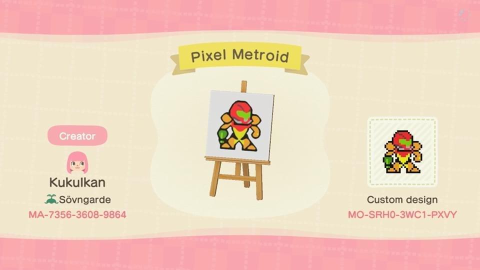 Animal Crossing Design Code: MO-SRH0-3WC1-PXVY Pixel Metroid