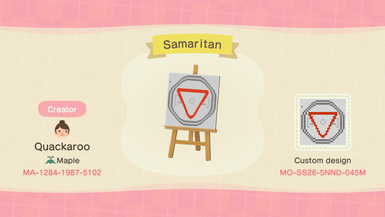 Animal Crossing Design Code: MO-SS26-5NND-045M Samaritan
