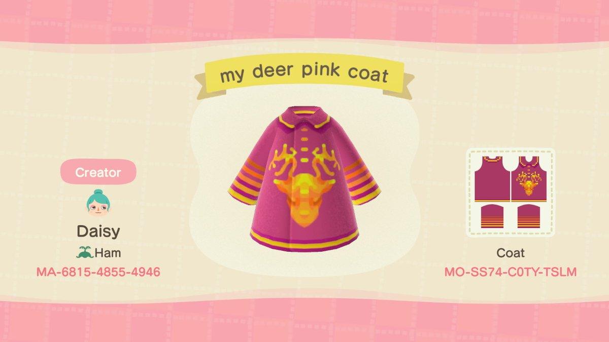Animal Crossing Design Code: MO-SS74-C0TY-TSLM my deer pink coat