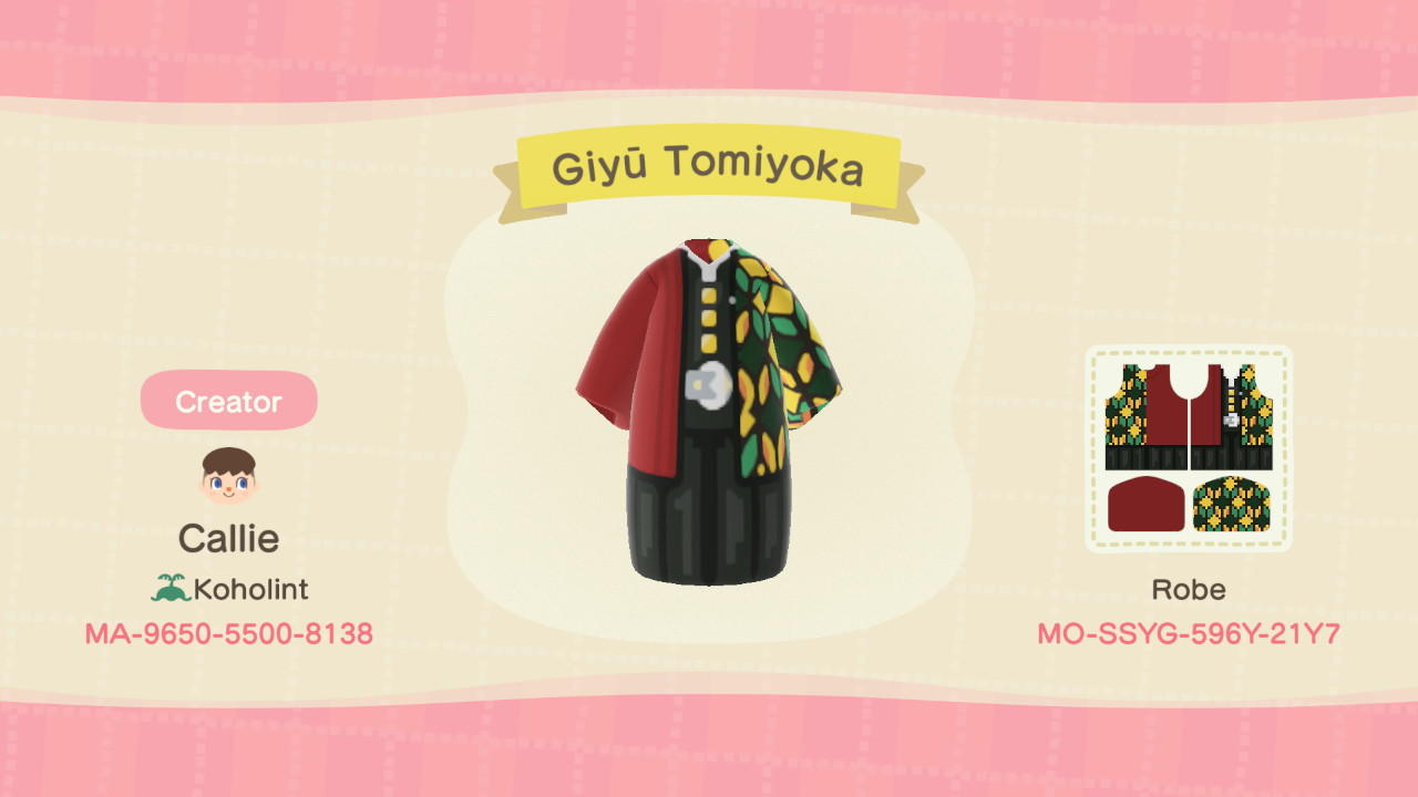 Animal Crossing Design Code: MO-SSYG-596Y-21Y7 KnY - Giyu Tomioka