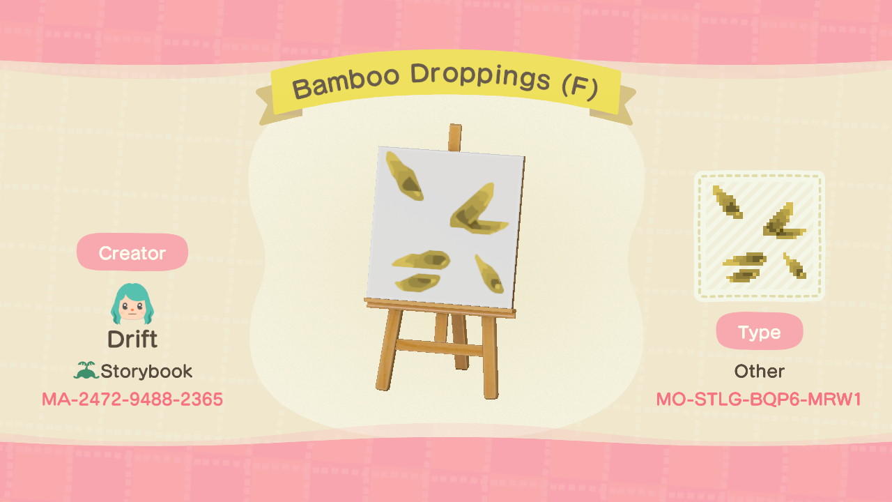 Animal Crossing Design Code: MO-STLG-BQP6-MRW1 Bamboo Leaves Fall