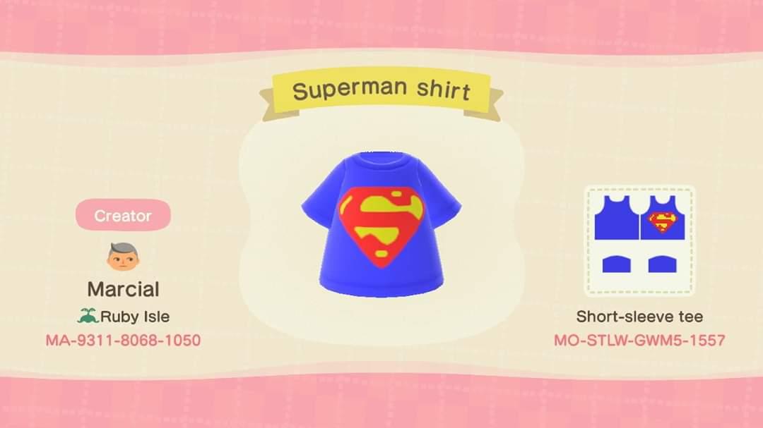 Animal Crossing Design Code: MO-STLW-GWM5-1557 Superman