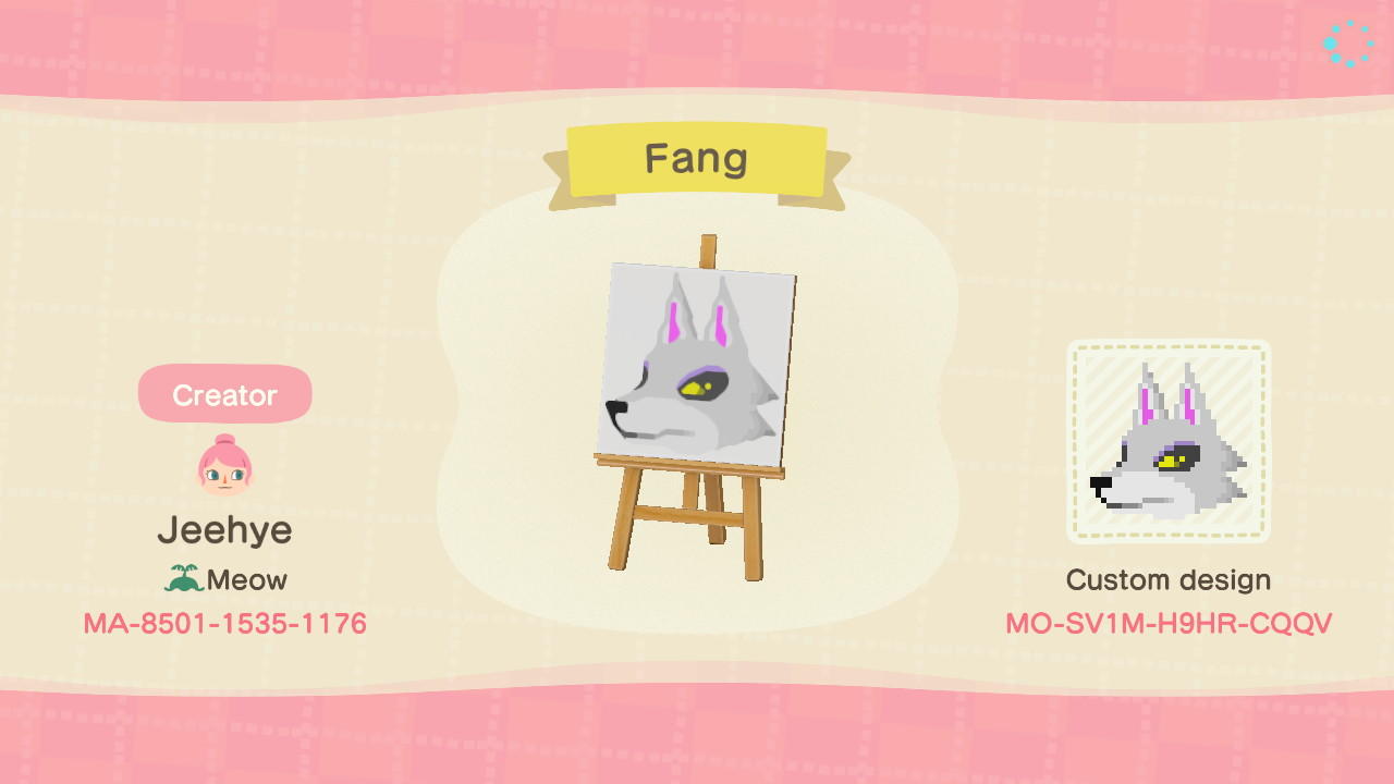 Animal Crossing Design Code: MO-SV1M-H9HR-CQQV Fang&#39;s passport