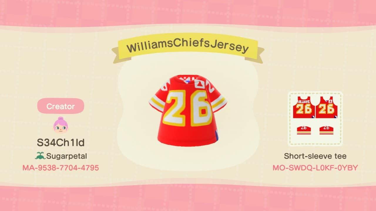 Animal Crossing Design Code: MO-SWDQ-L0KF-0YBY WilliamsChiefsJersey