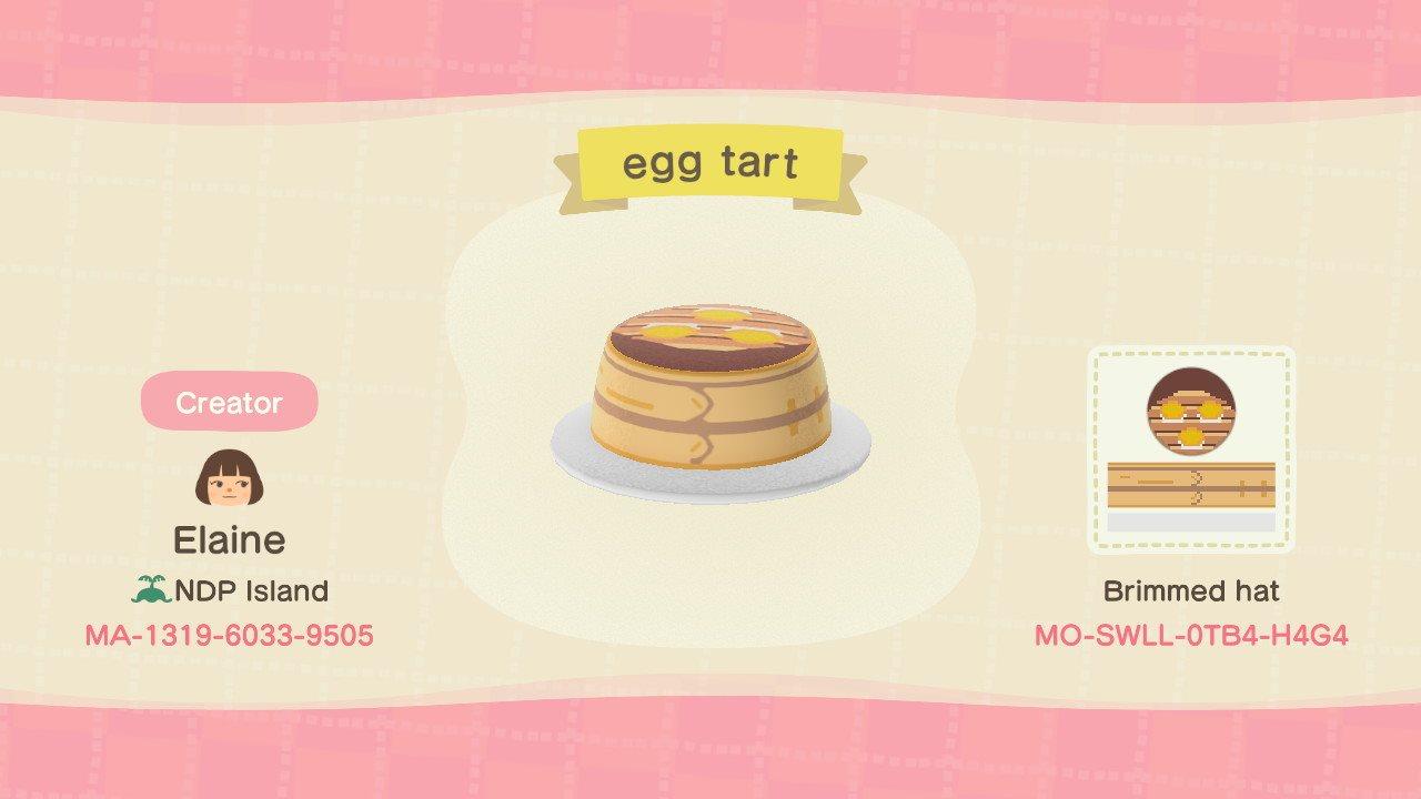 Animal Crossing Design Code: MO-SWLL-0TB4-H4G4 Egg tart