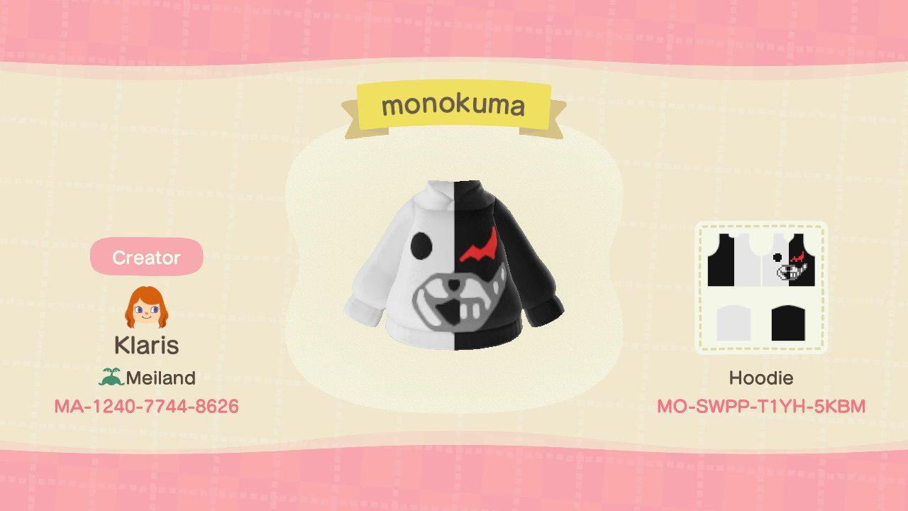 Animal Crossing Design Code: MO-SWPP-T1YH-5KBM Danganronpa Monokuma
