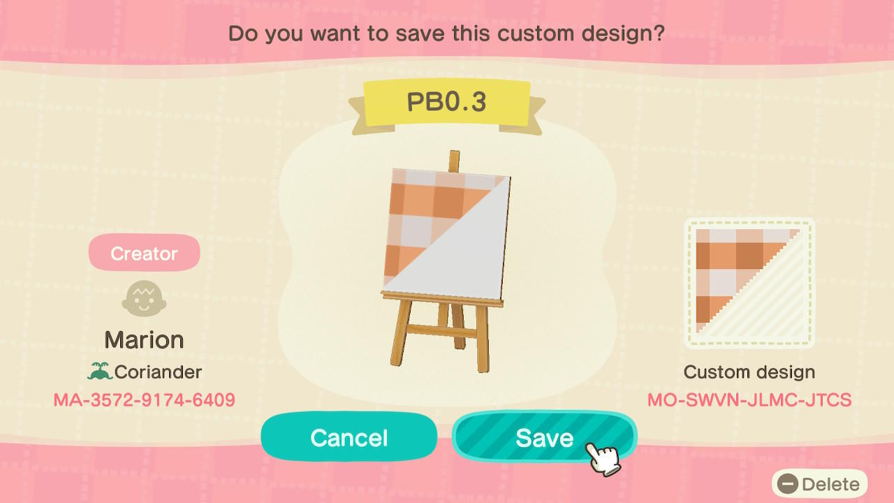 Animal Crossing Design Code: MO-SWVN-JLMC-JTCS Picnic Blanket PB0.3