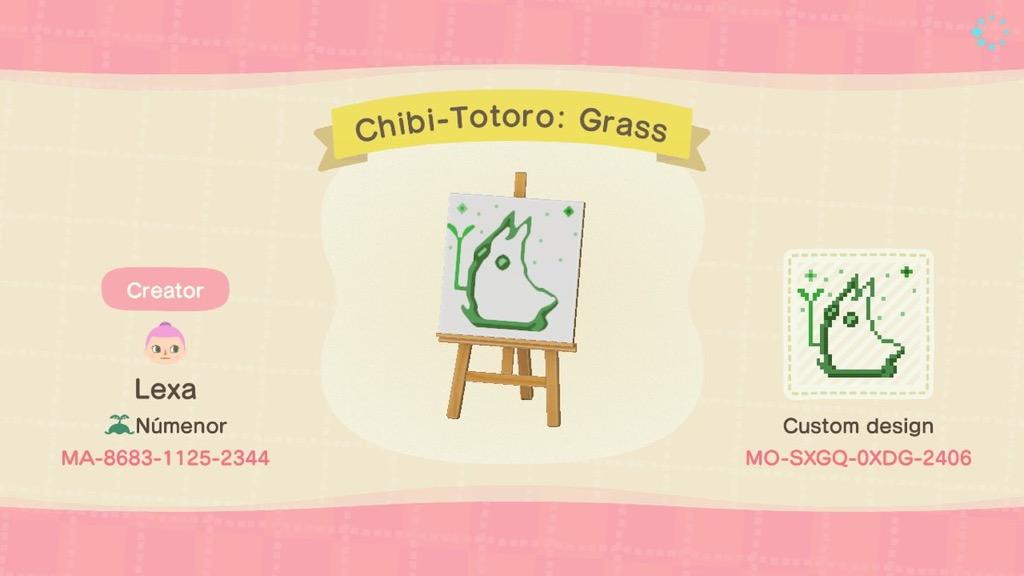 Animal Crossing Design Code: MO-SXGQ-0XDG-2406 Chibi-Totoro: Grass