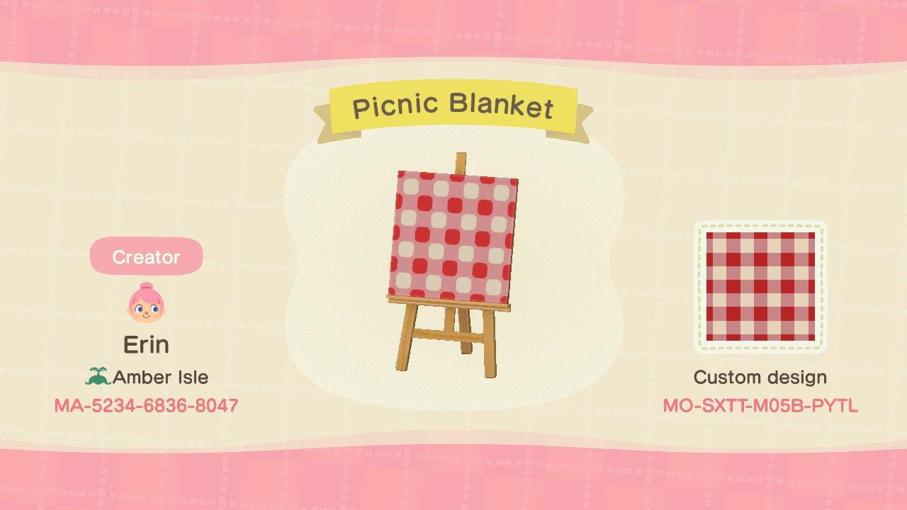 Animal Crossing Design Code: MO-SXTT-M05B-PYTL Picnic Blanket