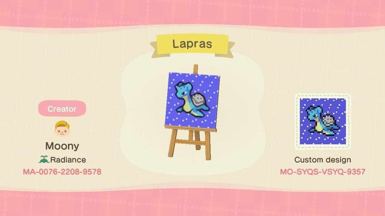 Animal Crossing Design Code: MO-SYQS-VSYQ-9357 Lapras