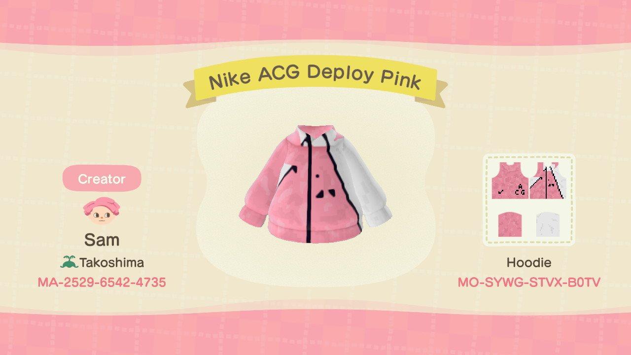 Animal Crossing Design Code: MO-SYWG-STVX-B0TV Nike ACG Deploy Pink