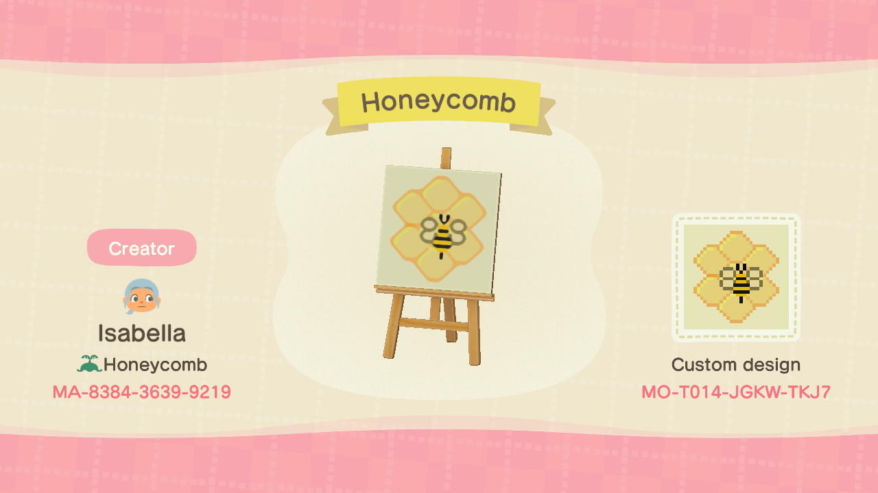 Animal Crossing Design Code: MO-T014-JGKW-TKJ7 Honeycomb