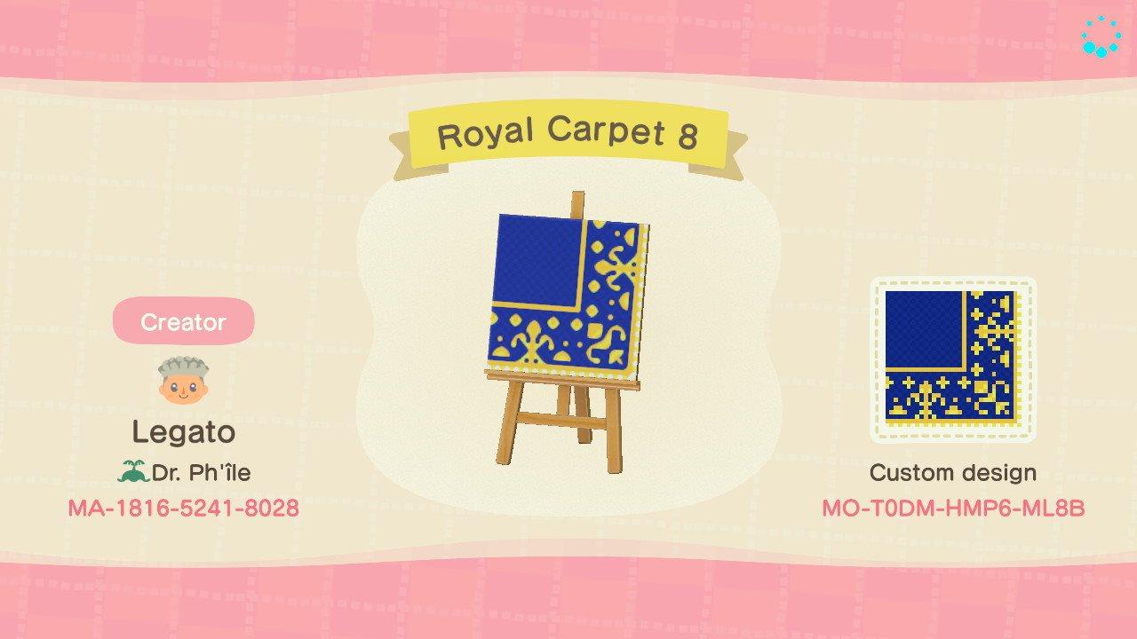 Animal Crossing Design Code: MO-T0DM-HMP6-ML8B Royal Carpet 8