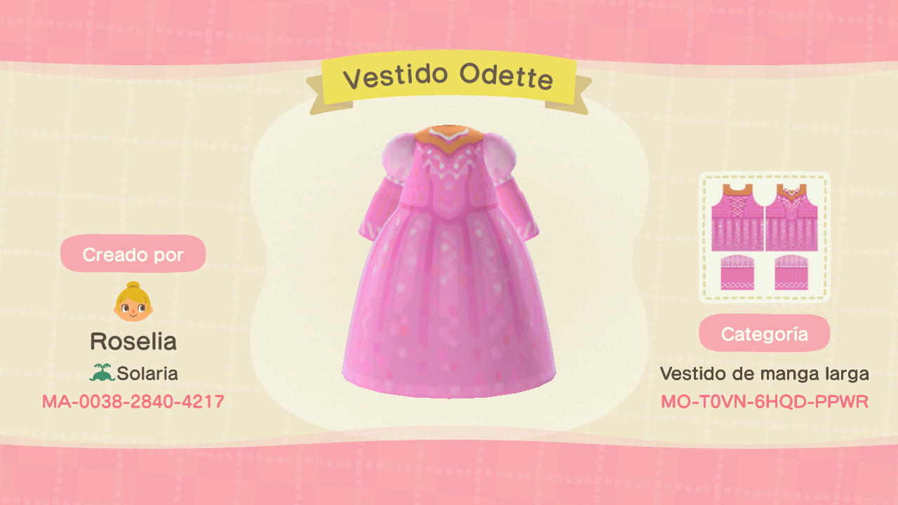 Animal Crossing Design Code: MO-T0VN-6HQD-PPWR Barbie Odette