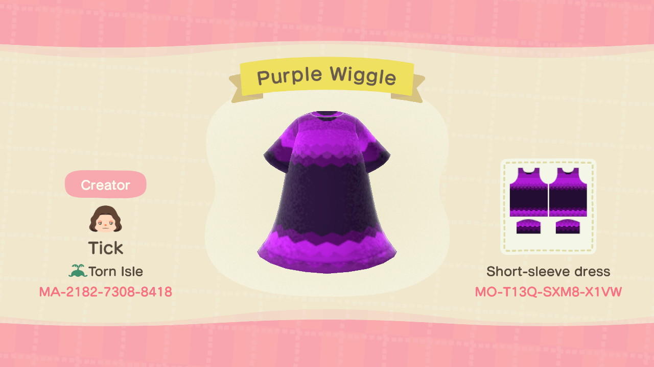 Animal Crossing Design Code: MO-T13Q-SXM8-X1VW Purple Wiggle