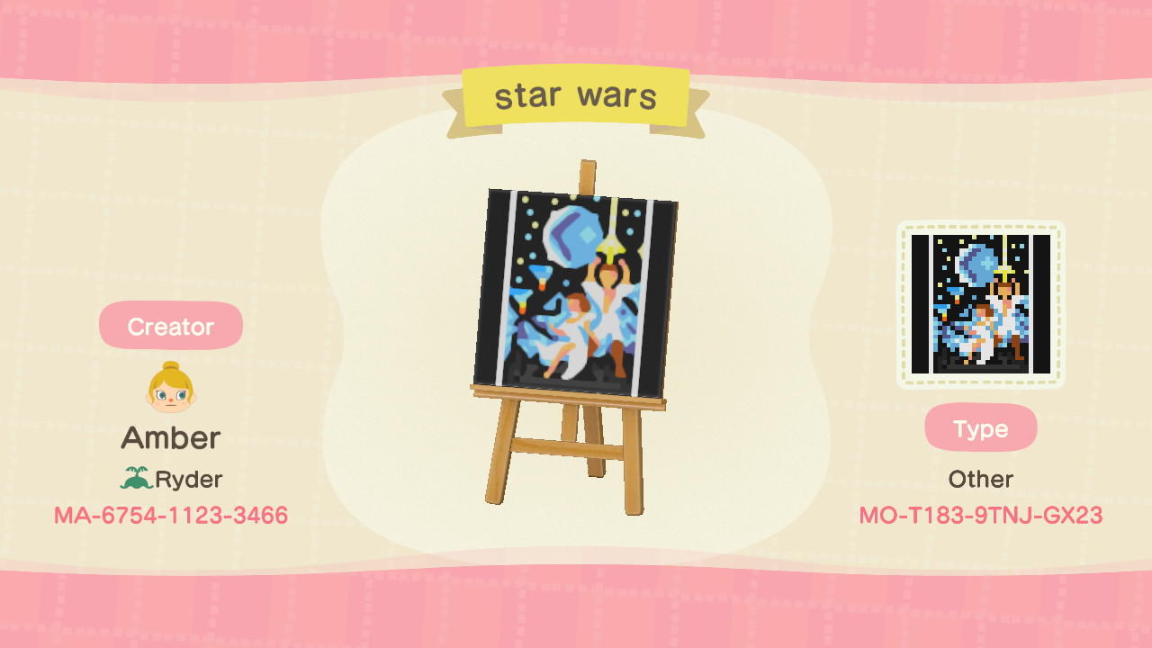 Animal Crossing Design Code: MO-T183-9TNJ-GX23 Star Wars Poster