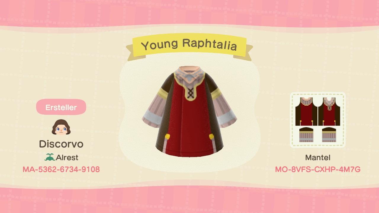 Animal Crossing Design Code: MO-T2BF-J52B-7G62 Young Raphtalia