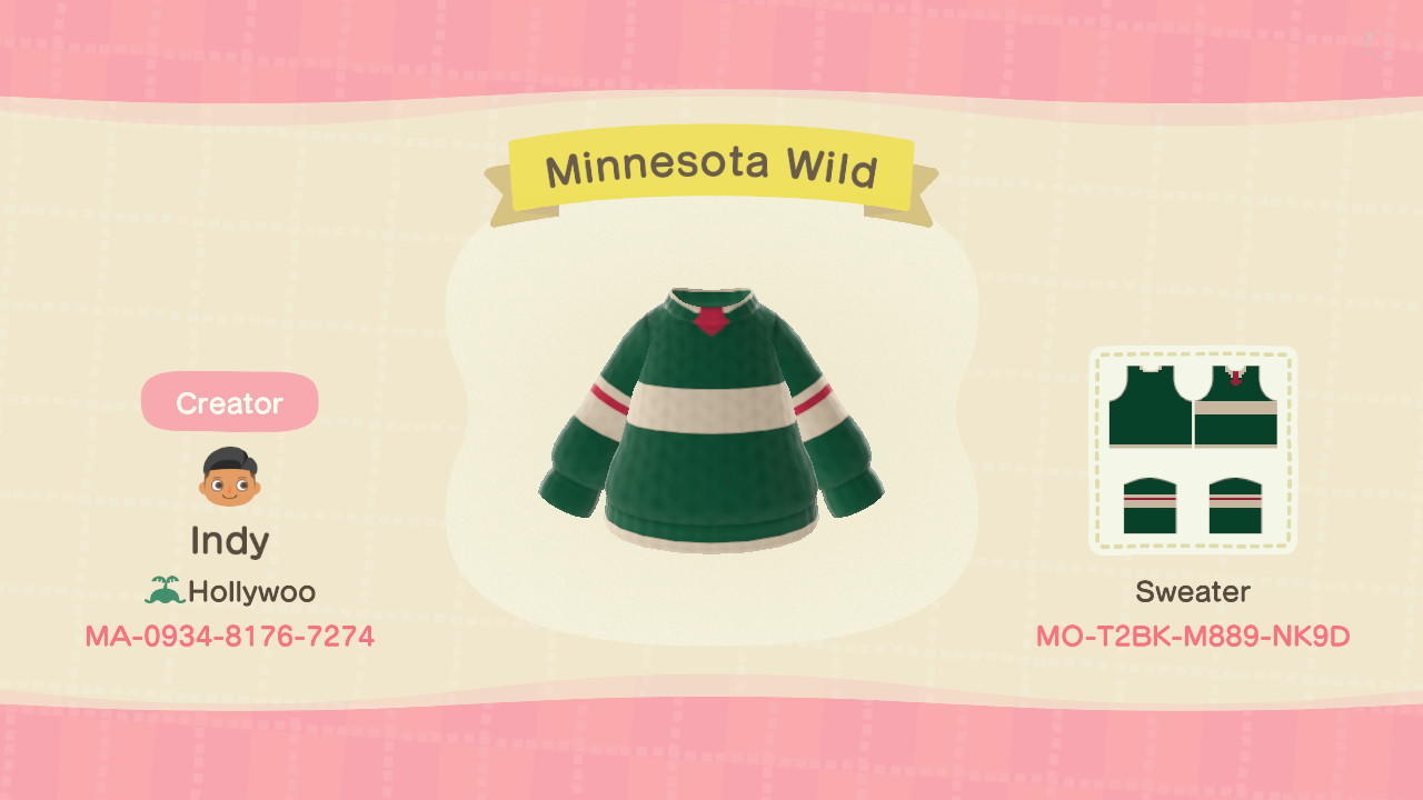 Animal Crossing Design Code: MO-T2BK-M889-NK9D Minnesota Wild