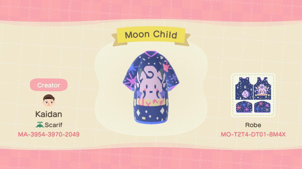 Animal Crossing Design Code: MO-T2T4-DT01-8M4X Moon Child