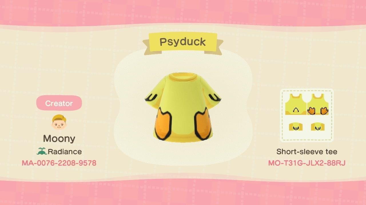 Animal Crossing Design Code: MO-T31G-JLX2-88RJ Psyduck