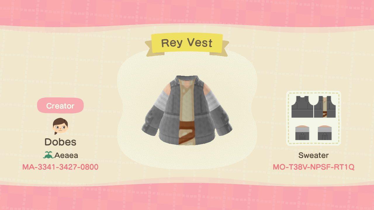 Animal Crossing Design Code: MO-T38V-NPSF-RT1Q Rey Vest