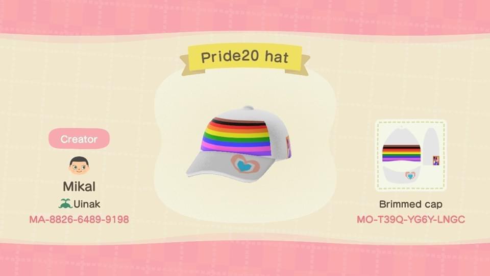 Animal Crossing Design Code: MO-T39Q-YG6Y-LNGC Pride20 Hat