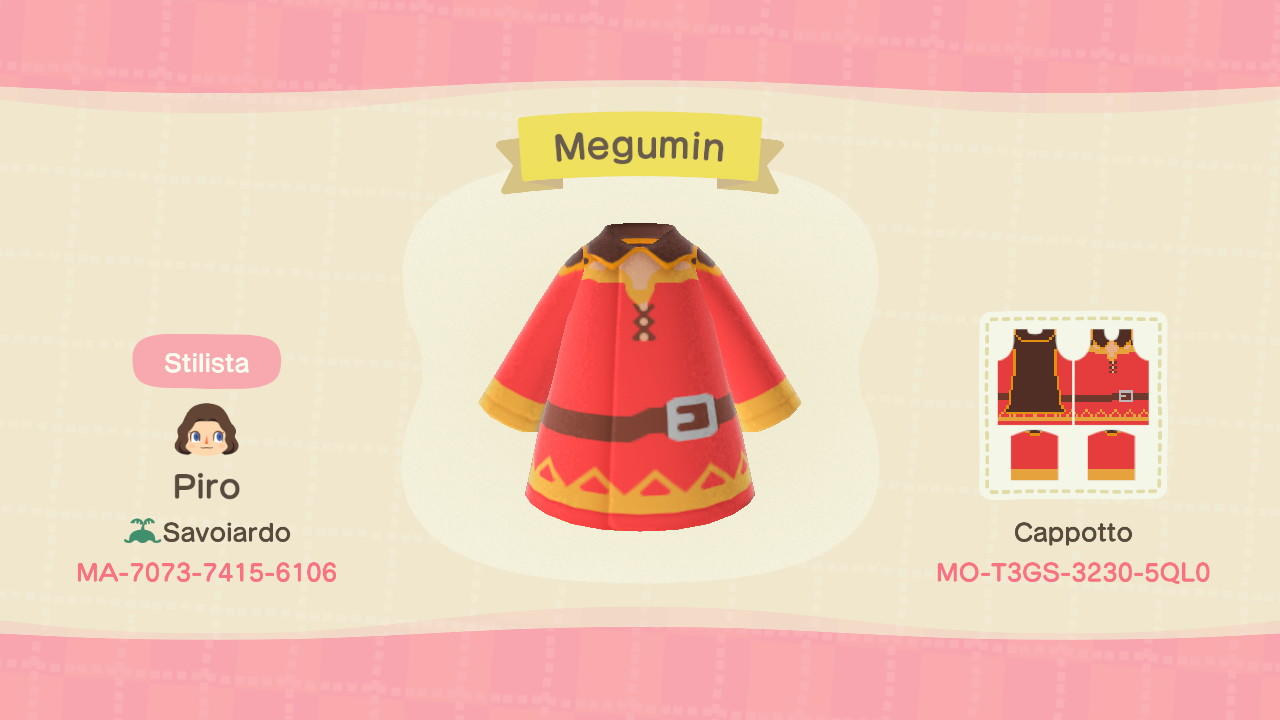 Animal Crossing Design Code: MO-T3GS-3230-5QL0 Megumin