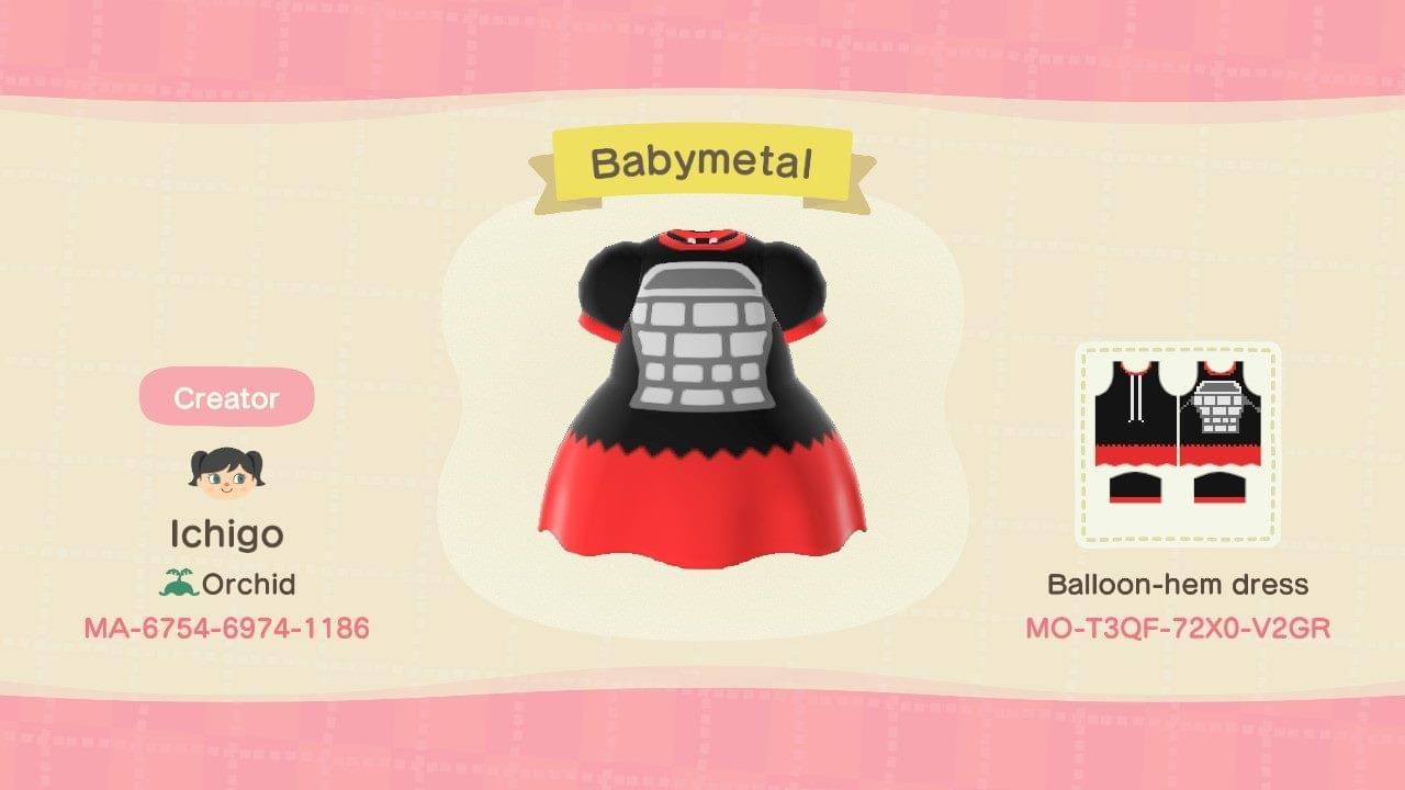 Animal Crossing Design Code: MO-T3QF-72X0-V2GR Babymetal
