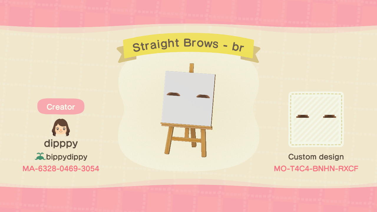 Animal Crossing Design Code: MO-T4C4-BNHN-RXCF Straight Brows - br
