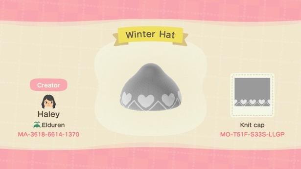Animal Crossing Design Code: MO-T51F-S33S-LLGP Winter Hat