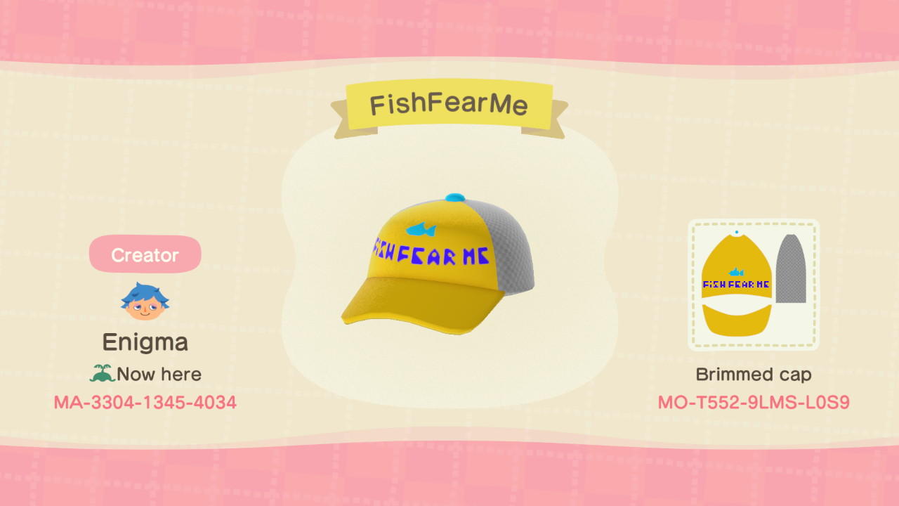 Animal Crossing Design Code: MO-T55S-9LMS-L0S9 FishFearME