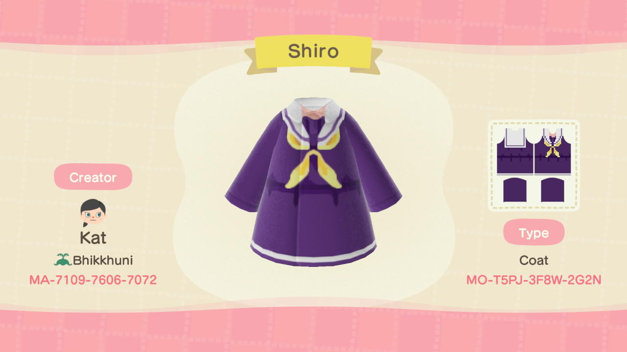 Animal Crossing Design Code: MO-T5RJ-3F8W-2G2N Shiro (NGNL)