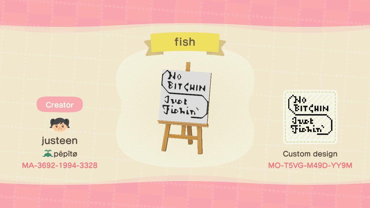 Animal Crossing Design Code: MO-T5VG-M49D-YY9M fishing
