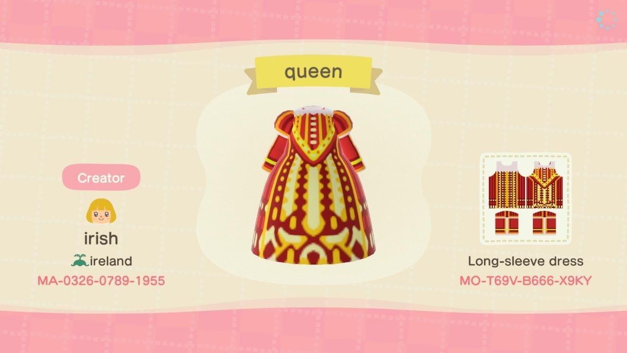 Animal Crossing Design Code: MO-T69V-B666-X9KY Renaissance queen