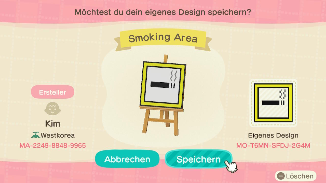 Animal Crossing Design Code: MO-T6MN-SFDJ-2G4M Smoking Area