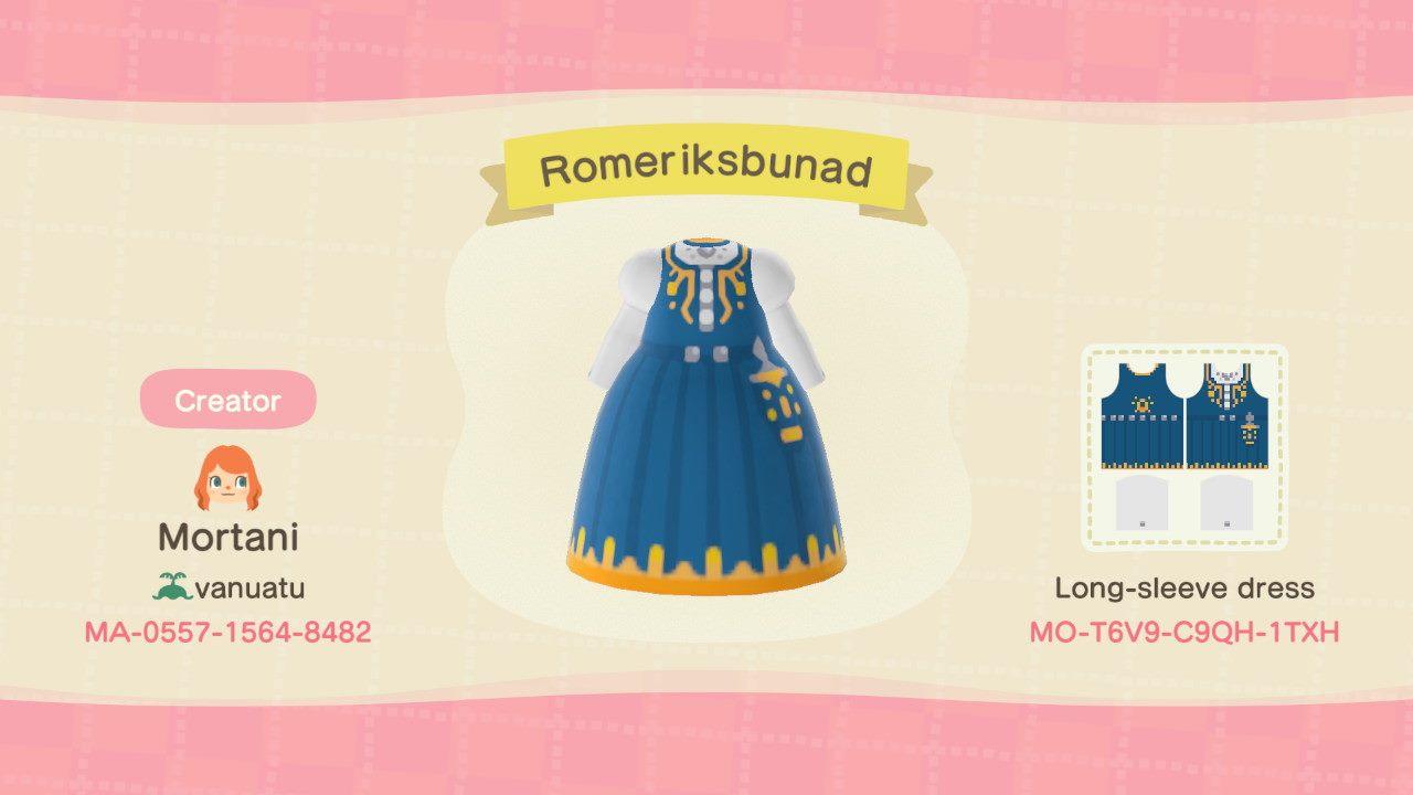 Animal Crossing Design Code: MO-T6V9-C9QH-1TXH Romeriksbunad