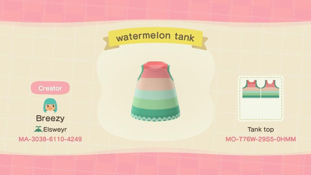 Animal Crossing Design Code: MO-T76W-29S5-0HMM watermelon tank