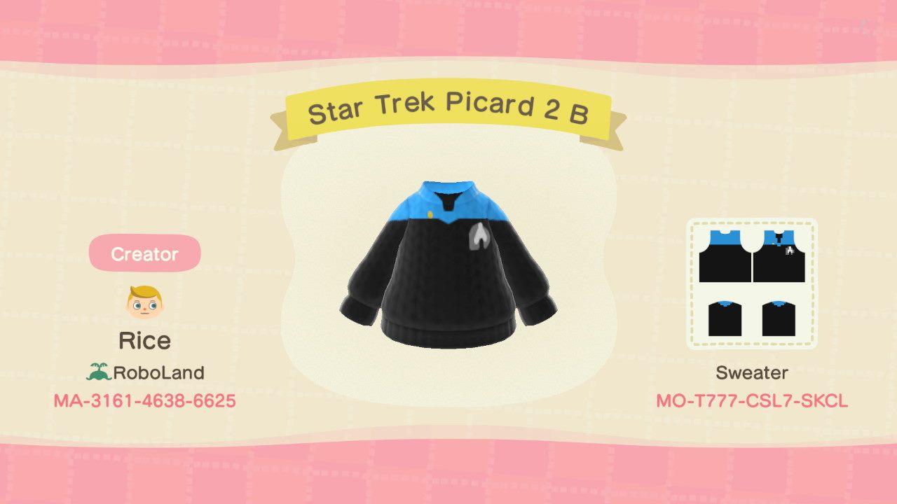 Animal Crossing Design Code: MO-T777-CSL7-SKCL Star Trek Picard 2 B