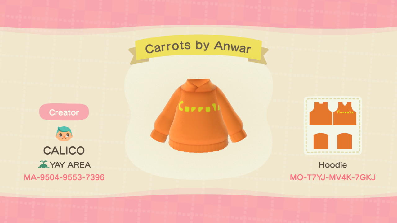 Animal Crossing Design Code: MO-T7YJ-MV4K-7GKJ Carrots by Anwar